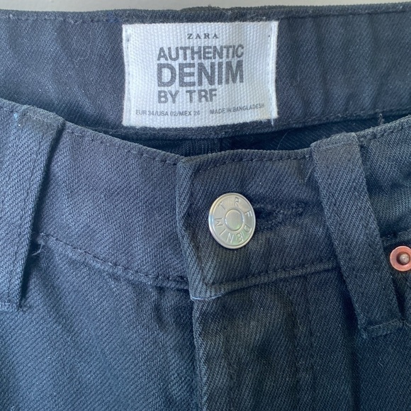 Zara Authentic Denim by TRF black high waist jeans Sz 2 - Picture 3 of 10